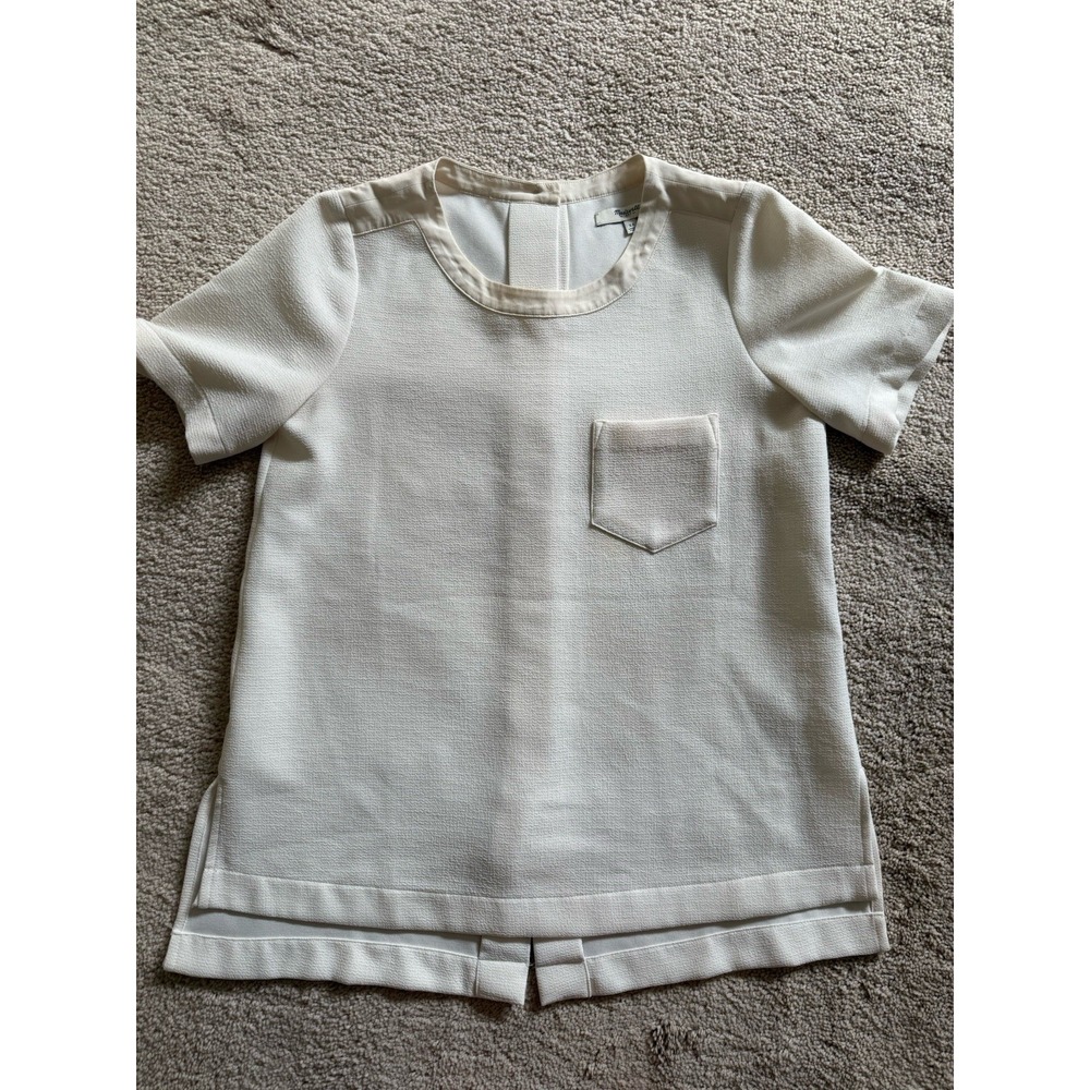Madewell Short Sleeve Relaxed Blouse Button Back Detail Size XS
